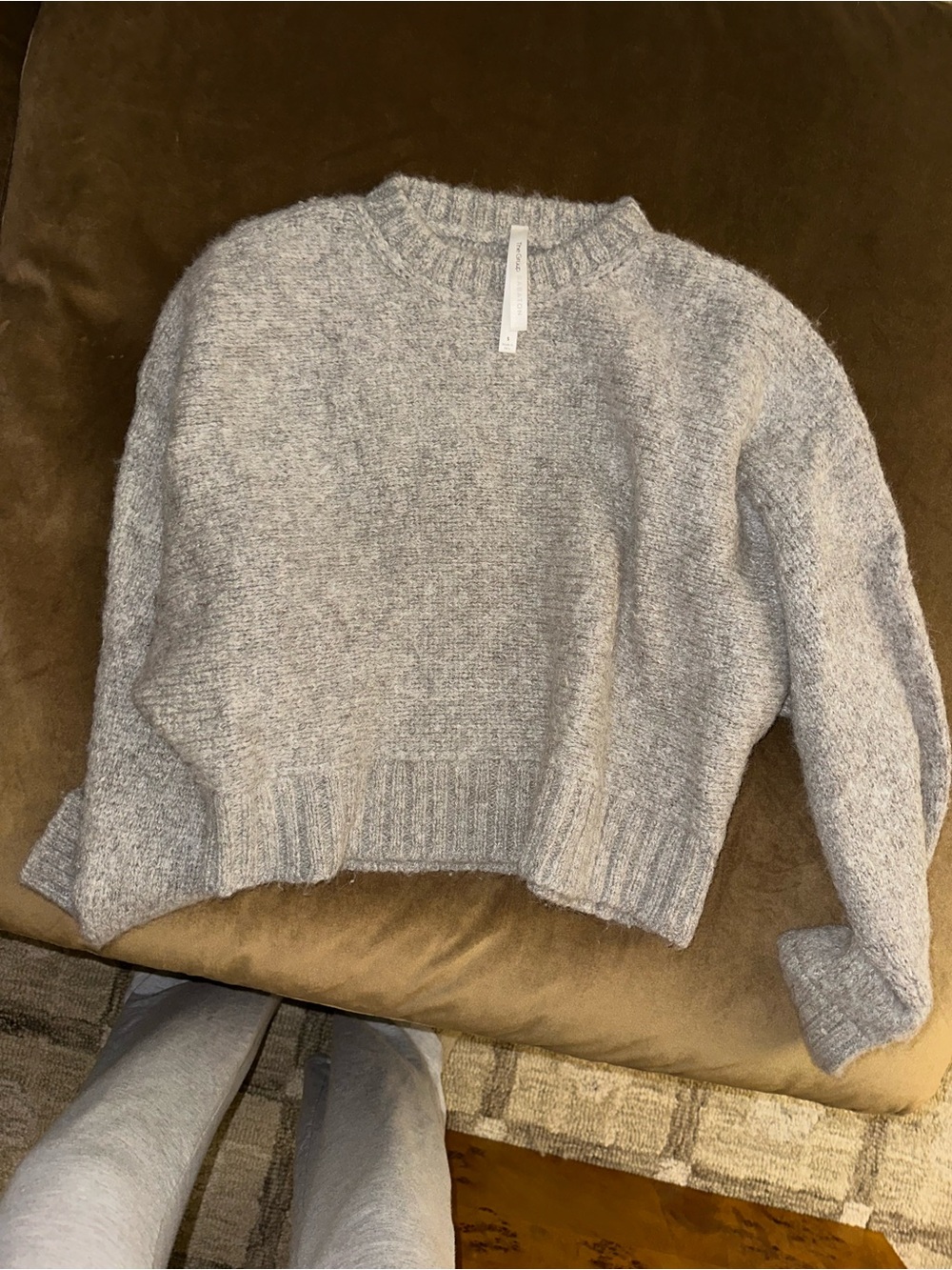 Babaton Heather Gray Crewneck Sweater